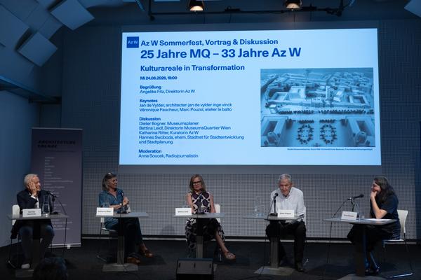 25 Jahre MQ – 33 Jahre Az W. Kulturareale in Transformation (Architekturzentrum Wien, 24.6.2026) Foto: eSeL.at - Lorenz Seidler