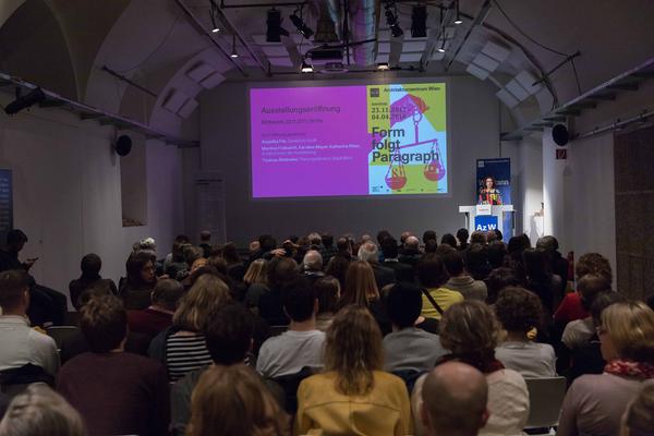 AzW Architekturzentrum Wien: Form folgt Paragraph (23.11.2017 - 4.4.2018, Eröffnung) https://www.azw.at/de/termin/form-folgt-paragraph | Foto: eSeL Foto: eSeL.at - Lorenz Seidler