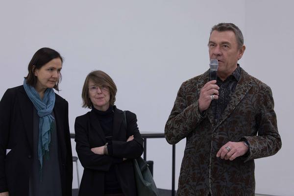 Secession: R. H. Quaytman - An Evening. Chapter 32 (17.11. 2017 – 28.1.2018, Eröffnung) https://www.secession.at/exhibition/rebecca-h-quaytman/ | Foto: eSeL Foto: eSeL.at - Lorenz Seidler