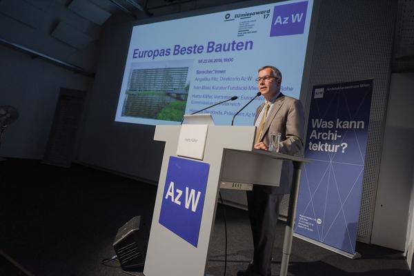 Architekturzentrum Wien: Europas beste Bauten. Mies van der Rohe Award 2017 (23.08. –  22.10.2018, Eröffnung) https://www.azw.at/de/termin/europas-beste-bauten | Foto: eSeL Foto: Joanna Pianka