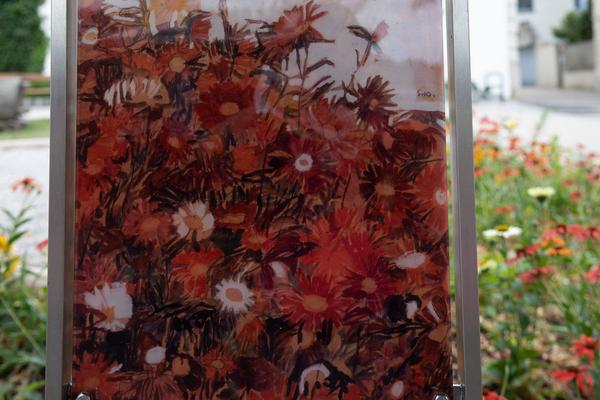Green Art Tulln - Gartenkunstwerke im öffentlichen Raum: Egon Schiele und das Blumenfeld (Mai - September 2018) https://www.tulln.at/green-art/green-art-erleben/gartenkunstwerke/ Foto: eSeL.at - Lorenz Seidler