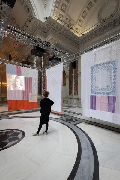 Haus der Geschichte Österreich: STRICKEN.  Installation von Magda Korsinsky (Wiener Festwochen, Alma Rose Plateau, 15.5. - 10.6.2019) https://www.hdgoe.at/stricken-die-installation | Foto: eSeL Foto: eSeL.at - Lorenz Seidler