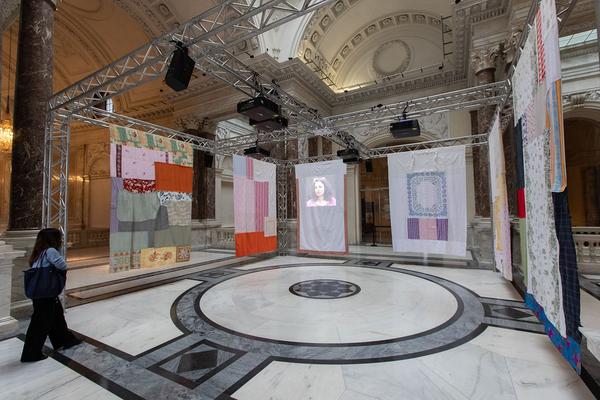 Haus der Geschichte Österreich: STRICKEN.  Installation von Magda Korsinsky (Wiener Festwochen, Alma Rose Plateau, 15.5. - 10.6.2019) https://www.hdgoe.at/stricken-die-installation | Foto: eSeL Foto: eSeL.at - Lorenz Seidler