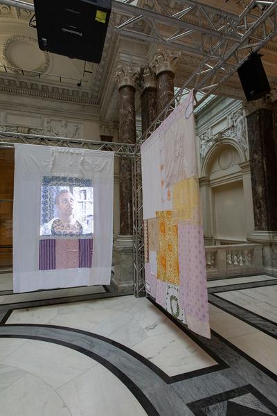 Haus der Geschichte Österreich: STRICKEN.  Installation von Magda Korsinsky (Wiener Festwochen, Alma Rose Plateau, 15.5. - 10.6.2019) https://www.hdgoe.at/stricken-die-installation | Foto: eSeL Foto: eSeL.at - Lorenz Seidler