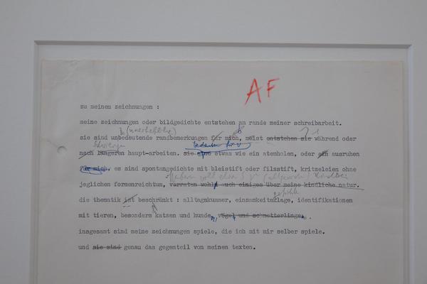 Galerie nächst St. Stephan - curated by Hans Ulrich Obrist: "Schutzgeister" - Friederike Mayröcker (5.9. - 10.10.2020) https://esel.at/termin/106747 | Foto: eSeL Foto: eSeL.at - Lorenz Seidler