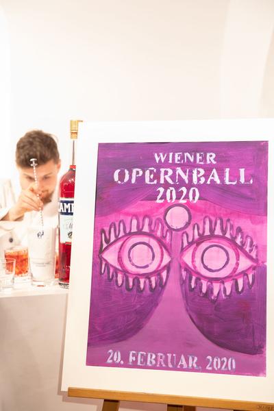 Galerie Smolka: Hubert Schmalix  - Opernballplakat (12.2.2020) https://esel.at/termin/104896 | Foto: eSeL Foto: eSeL.at - Lorenz Seidler