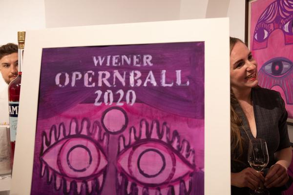 Galerie Smolka: Hubert Schmalix  - Opernballplakat (12.2.2020) https://esel.at/termin/104896 | Foto: eSeL Foto: eSeL.at - Lorenz Seidler