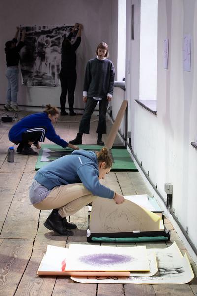 Akademie der Bildenden Künste Wien: Rungang Aufbau (21.1.2020, Semperdept/Lehargasse) https://www.akbild.ac.at/Portal/organisation/aktuelles/ausstellungen-vermittlung/rundgang-2020 | foto: eSeL Foto: eSeL.at - Lorenz Seidler