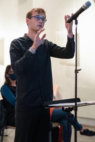 Sprachspiel. Biennale West: 425 Jahre Wiener Gruppe. (Alte Schieberkammer, 18.9.2020) https://esel.at/termin/106789 | Foto: eSeL.at - Joanna Pianka Foto: eSeL.at - Joanna Pianka