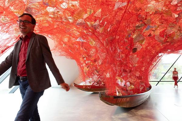 Landesgalerie Niederösterreich: Chiharu Shiota "Across the River" (11.6.2022 - 15.1.2023) Foto: eSeL.at - Lorenz Seidler Foto: eSeL Lorenz Seidler