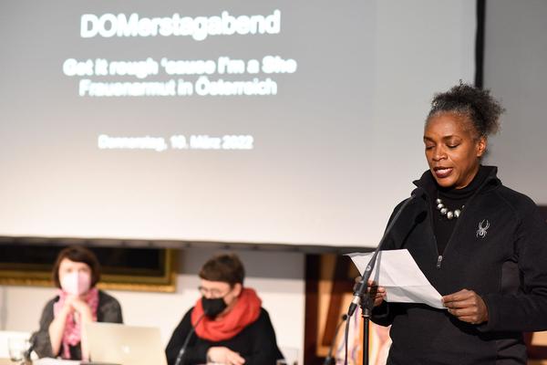 Dom Museum Wien: DOMerstagabend "Got it rough `cause I’m a She". Frauenarmut in Österreich (10.3.2022) Foto: eSeL.at - Lorenz Seidler Foto: eSeL.at - Joanna Pianka