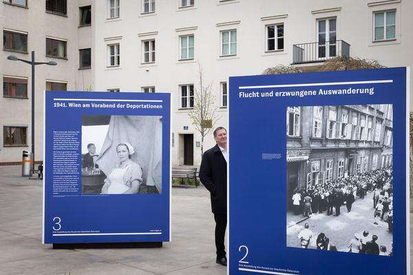 hdgö on tour: Das Wiener Modell der Radikalisierung. Österreich und die Shoah (Floridsdorf/Pius-Porsch-Platz, 7.4. - 7.7.2022) Foto: eSeL.at - Lorenz Seidler Foto: eSeL Lorenz Seidler