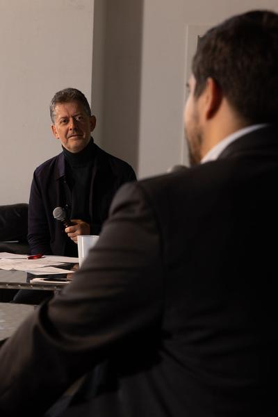 VIENNA ART WEEK Challenging Orders LINE-UP: “Data, Technology & the Arts: Challenging Orders” Clemens Apprich, Thomas Fischbacher (Discover Culture), Manu Luksch, Jutta Scheibelberger im Gespräch mit Robert Punkenhofer (VIENNA ART WEEK)(25.11.2022) Foto: eSeL.at - Lorenz Seidler Foto: eSeL Lorenz Seidler