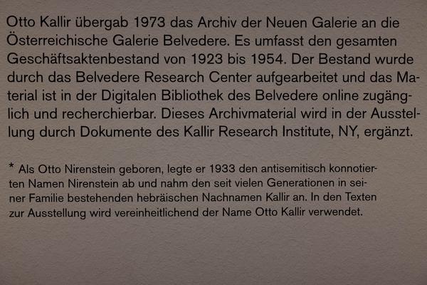 Galerie nächst St. Stephan: Grünangergasse 1 - Otto Kallir und die Neue Galerie in zeithistorischen Dokumenten 1923–1954 (10.11.2023 - 20.1.2024) Foto: eSeL.at - Lorenz Seidler Foto: eSeL Lorenz Seidler