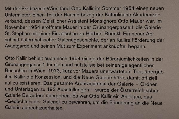 Galerie nächst St. Stephan: Grünangergasse 1 - Otto Kallir und die Neue Galerie in zeithistorischen Dokumenten 1923–1954 (10.11.2023 - 20.1.2024) Foto: eSeL.at - Lorenz Seidler Foto: eSeL Lorenz Seidler