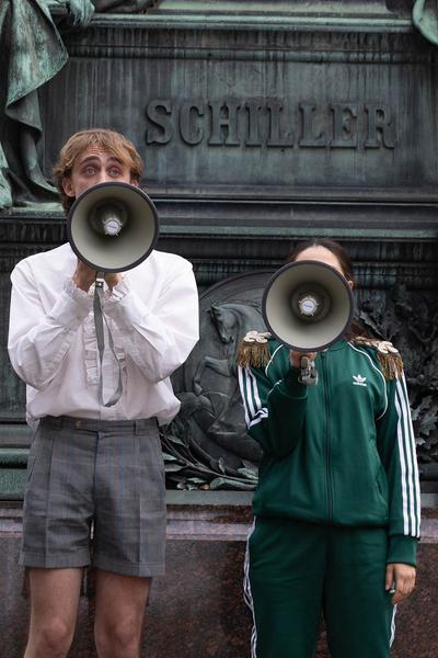 Akademie der Bildenden Künste Wien / Schillerplatz: Platz nehmen #1 "Schiller Killer – Töte Goethe" (12.10.2023) Foto: eSeL.at - Lorenz Seidler Foto: eSeL Lorenz Seidler