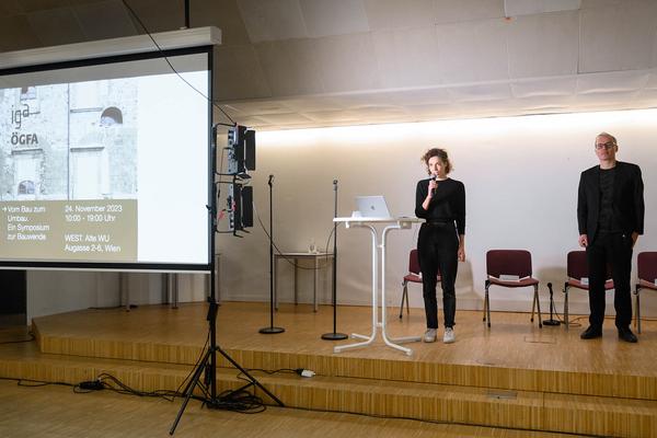 IG Architektur / ÖGFA: Vom Bau zum Umbau. Ein Symposium zur Bauwende (Alte WU, 24.11.23) Foto: eSeL.at - Joanna Pianka Foto: Joanna Pianka
