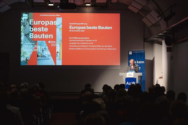 Eröffnung &quot;Europas beste Bauten&quot; Mies van der Rohe Award 2024 (Architekturzentrum Wien, 2.10.2024) Foto: eSeL.at - Robert Puteanu