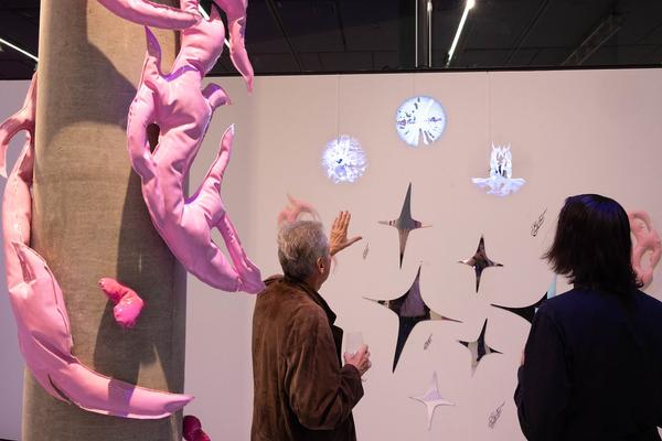 Hannah &amp; Lea Neckel "✮*•̩̩͙✧•̩̩͙*˚✧*˚ floating through reality ˚*✧˚*•̩̩͙✧•̩̩͙*˚✮" (Landesgalerie Burgenland, 19.10.2024 - 26.01.2025) Foto: eSeL.at - Lorenz Seidler