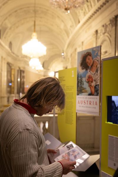 Haus der Geschichte Österreich: Holidays in Austria. Ein Urlaubsland erfindet sich neu (Eröffnung, 13.3.2024) Foto: eSeL.at - Lorenz Seidler Foto: eSeL Lorenz Seidler