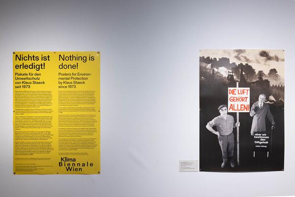 MAK Plakat Forum: Klaus Staeck- "Nichts ist erledigt!" Plakate für den Umweltschutz seit 1973 (19.3.2024—26.5.2024) Foto: eSeL.at - Lorenz Seidler Foto: eSeL Lorenz Seidler