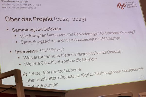 Disability History Project. Pressekonferenz  (Haus der Geschichte Österreich, 8.10.2024) Foto: eSeL.at - Lorenz Seidler