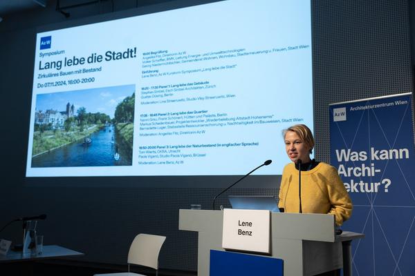 Symposium &quot;Lang lebe die Stadt!&quot; Zirkuläres Bauen mit Bestand (7.11.2024, Architekturzentrum Wien) Foto: eSeL.at - Lorenz Seidler