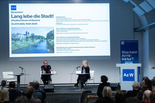 Symposium &quot;Lang lebe die Stadt!&quot; Zirkuläres Bauen mit Bestand (7.11.2024, Architekturzentrum Wien) Foto: eSeL.at - Lorenz Seidler
