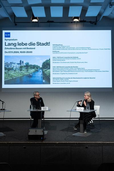 Symposium &quot;Lang lebe die Stadt!&quot; Zirkuläres Bauen mit Bestand (7.11.2024, Architekturzentrum Wien) Foto: eSeL.at - Lorenz Seidler