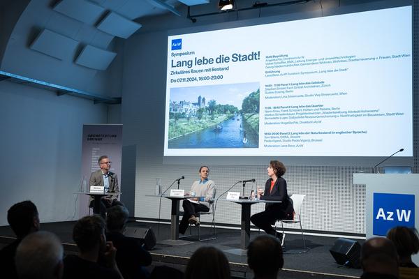 Symposium &quot;Lang lebe die Stadt!&quot; Zirkuläres Bauen mit Bestand (7.11.2024, Architekturzentrum Wien) Foto: eSeL.at - Lorenz Seidler