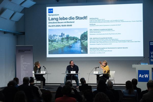 Symposium &quot;Lang lebe die Stadt!&quot; Zirkuläres Bauen mit Bestand (7.11.2024, Architekturzentrum Wien) Foto: eSeL.at - Lorenz Seidler