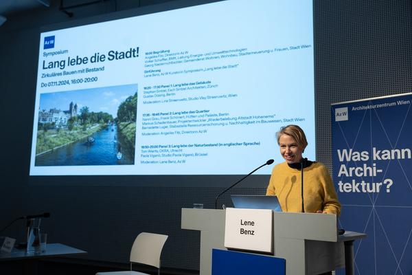 Symposium "Lang lebe die Stadt!" Zirkuläres Bauen mit Bestand (7.11.2024, Architekturzentrum Wien) Foto: eSeL.at - Lorenz Seidler