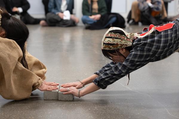 Yi-Um (June Hwajung, So Young Park, Sunggu Hong) mit Seung-Yeon Jung &amp; Yewon Park &quot;Blinking Echoes&quot; @ Performing the Line (Belvedere 21, 20.2.2025) Foto: eSeL.at - Lorenz Seidler