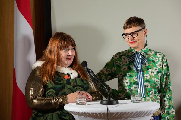 Jakob Lena Knebl & Ashley Scheirl. Pressekonferenz Österr. Pavillon @ Biennale Venedig (25.2.2020) Foto: eSeL Foto: eSeL.at - Lorenz Seidler