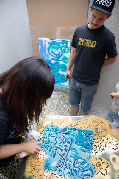 MuseumsQuartier: Bunny in the house (Street Art/Graffiti Workshop) @ Q21 - KinderKulturParcours (16.6.2018) https://www.mqw.at/programm/kinderkulturparcours | Foto: eSeL Foto: eSeL.at - Lorenz Seidler