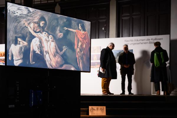 Alexander Kluge: Nachts träumen die Kulissen von ungesehenen Bildern - Eröffnung (Akademie der bildenden Künste Wien - Prospekthof, 05.02.2026) Foto: eSeL.at - Joanna Pianka