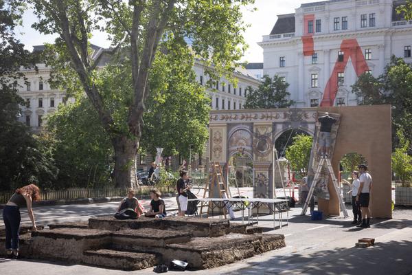 Angewandte Festival 2025: Monuments of the Future. Platzgestaltung Abt. Design Investigations (Oskar Kokoschka Platz, 25.6. - 28.6.2025) Foto: eSeL.at - Lorenz Seidler