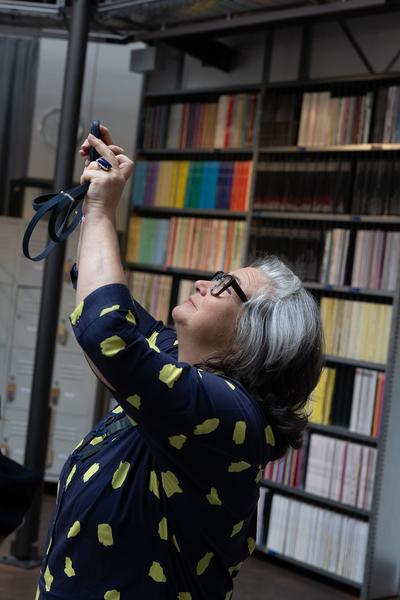 Neue Direktorin des Architektur-zentrum Wien: Doris Kleilein (Pressekonferenz AzW Bibliothek, 22.4.2026) Foto: eSeL.at - Lorenz Seidler