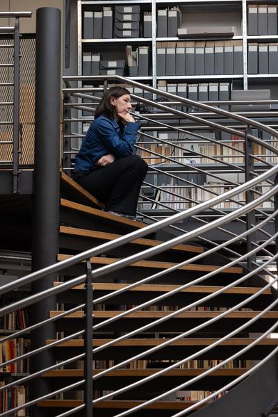 Neue Direktorin des Architektur-zentrum Wien: Doris Kleilein (Pressekonferenz AzW Bibliothek, 22.4.2026) Foto: eSeL.at - Lorenz Seidler