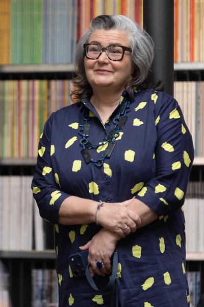 Neue Direktorin des Architektur-zentrum Wien: Doris Kleilein (Pressekonferenz AzW Bibliothek, 22.4.2026) Foto: eSeL.at - Lorenz Seidler
