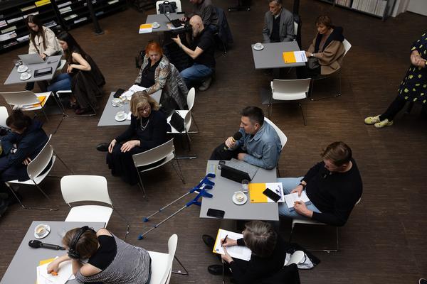 Neue Direktorin des Architektur-zentrum Wien: Doris Kleilein (Pressekonferenz AzW Bibliothek, 22.4.2026) Foto: eSeL.at - Lorenz Seidler