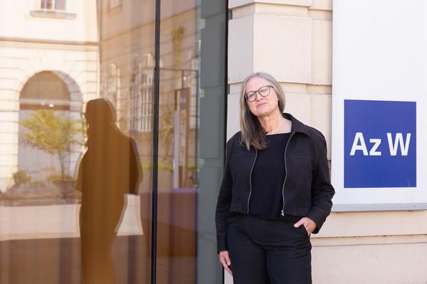 Neue Direktorin des Architektur-zentrum Wien: Doris Kleilein (Pressekonferenz AzW Bibliothek, 22.4.2026) Foto: eSeL.at - Lorenz Seidler