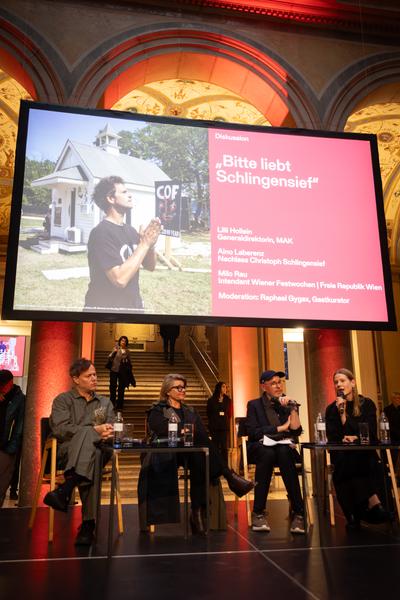 "Bitte liebt Schlingensief"  - Talk &amp; Eröffnung (MAK, 12.5.2026) Foto: eSeL.at - Lorenz Seidler