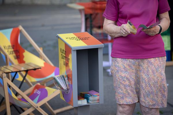 Kultursommer 2025: &quot;Das Wetter hier ist sehr schön, liebe Grüße!&quot; Gatzmaga, Hirth, Höllebauer, Marwan &amp; Peichl (Schrödingerplatz, 20.7.2025) Foto: eSeL.at - Lorenz Seidler