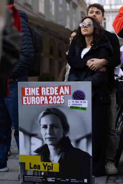Eine Rede an Europa 2025: Lea Ypi (Judenplatz, 15.5.2025) Foto: eSeL.at - Lorenz Seidler