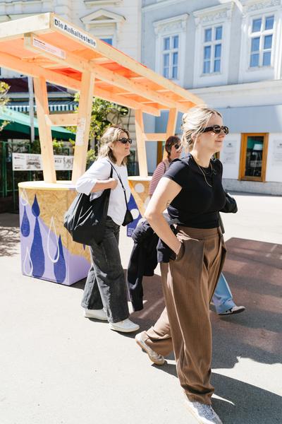 Creatives for Vienna – Making Spaces X Klima Biennale Wien: Die Anhaltestelle (Straßenbahnlinie O, 25.04.2026) Foto: Wirtschaftsagentur Wien / eSeL.at - Robert Puteanu