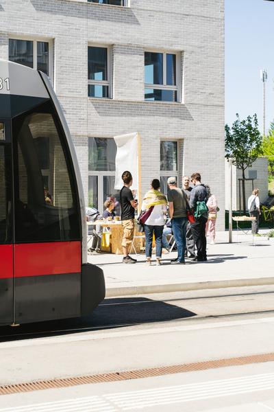 Creatives for Vienna – Making Spaces X Klima Biennale Wien: Die Anhaltestelle (Straßenbahnlinie O, 25.04.2026) Foto: Wirtschaftsagentur Wien / eSeL.at - Robert Puteanu