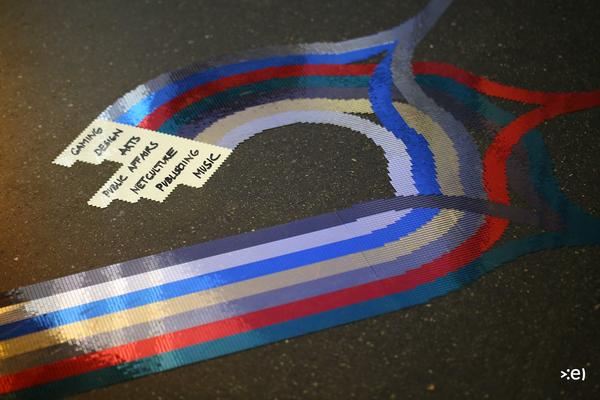VIENNA ART WEEK: eSeL &amp; Say Say Say Inc - Leitsystem "RUNNING MINDMAP" for Electric Avenue (quartier21, MuseumsQuartier)  <a href="http://www.mqw.at/blog/running-mindmap/" rel="noreferrer nofollow">www.mqw.at/blog/running-mindmap/</a> | Foto: <a href="http://eSeL.at" rel="noreferrer nofollow">eSeL.at</a> Foto: eSeL.at