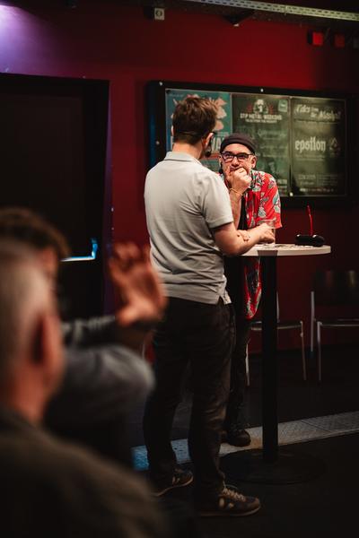 Viertelfestival: Wortwerft "bespielt" Hermann Niklas, Karlheinz Essl, Erwin Uhrmann &amp; eSeL (Freiraum St. Pölten, 17.6.2025) Foto: eSeL.at - Robert Puteanu