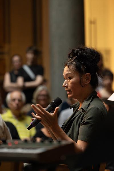 Gespräch Hito Steyerl mit MAK-Kuratorin Bärbl Vischer (MAK Contemporary, 24.6.2025) Foto: eSeL.at - Lorenz Seidler